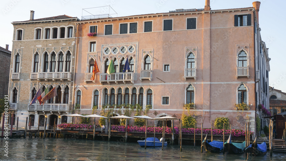 Canal scene in Venice Italy