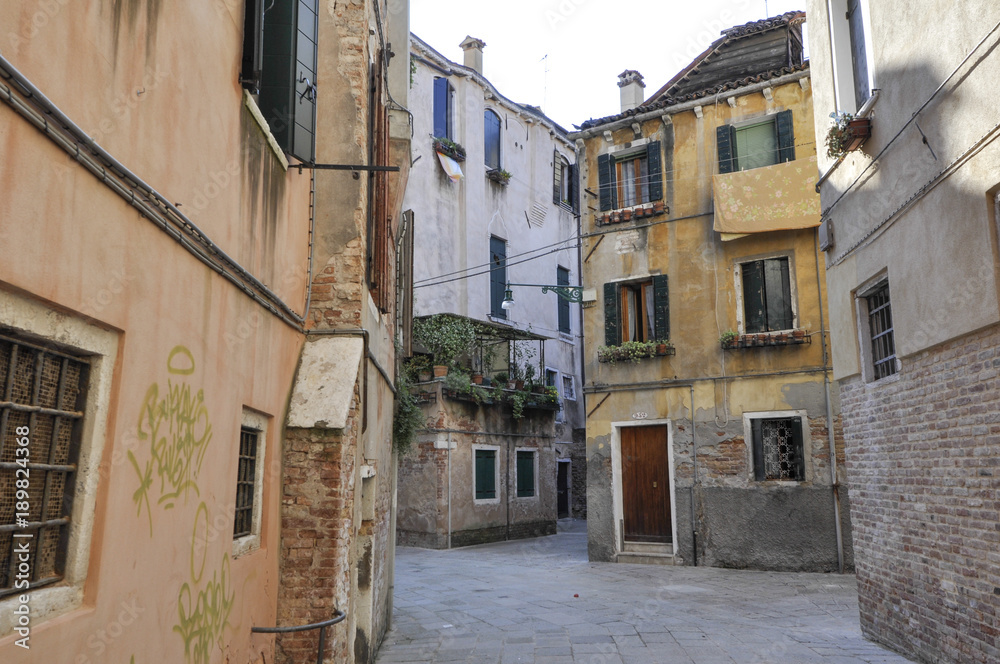 Tiny street of Venice Italy