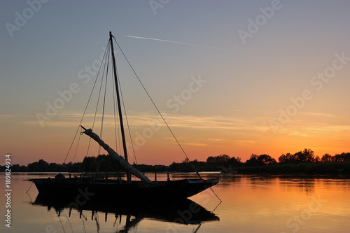 coucher de soleil sur la loire