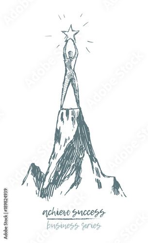 Business concept achieve success star vector