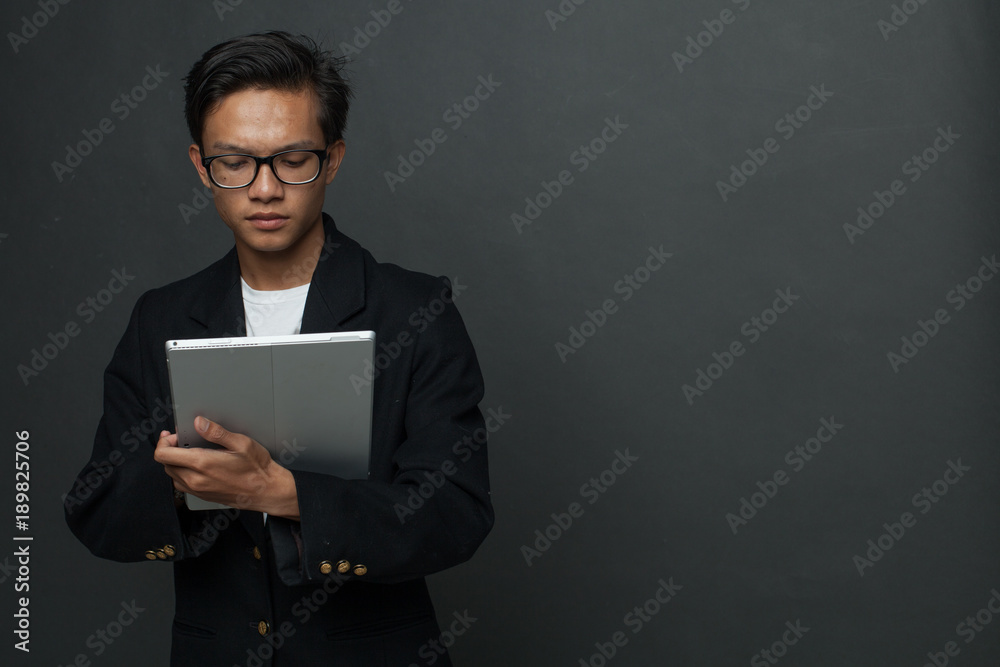 man using tablet man using tablet