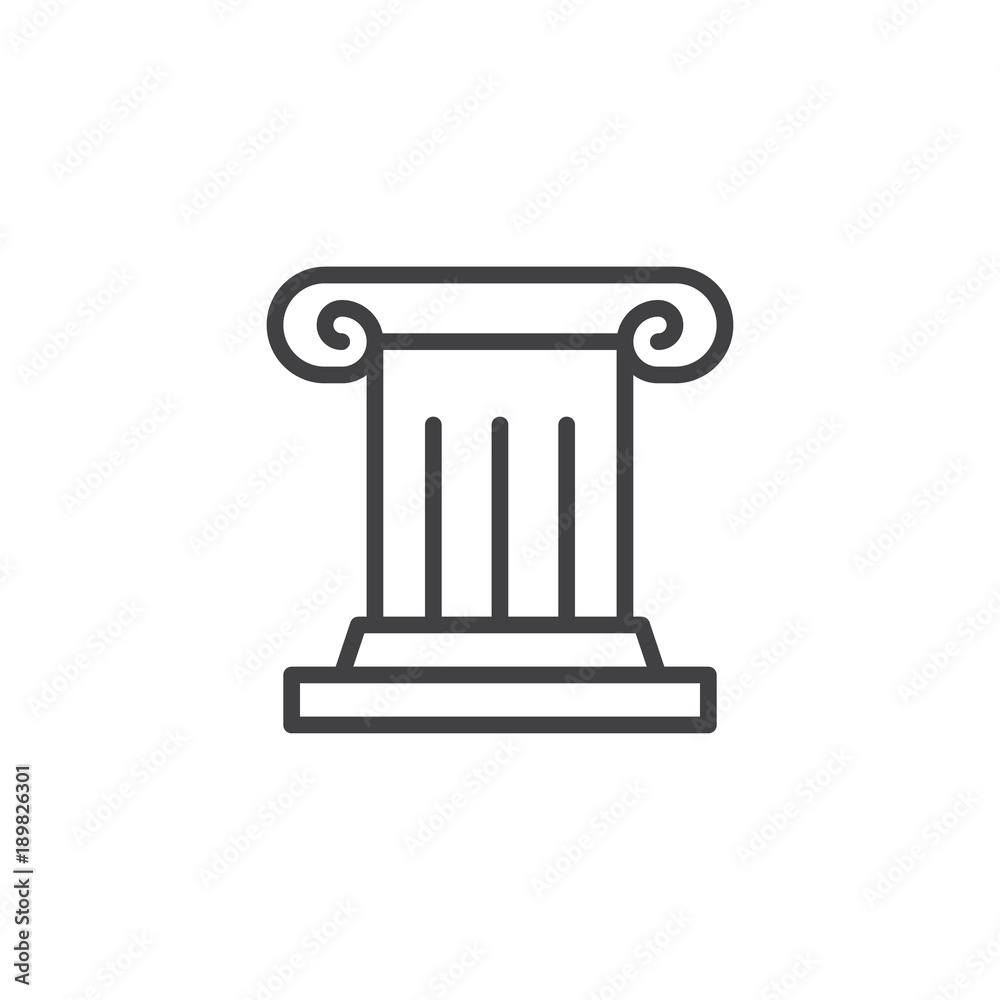 Antique column line icon, outline vector sign, linear style pictogram isolated on white. Pillar, Ionic column symbol, logo illustration. Editable stroke Antique column line icon, outline vector sign, linear style pictogram isolated on white. Pillar, Ionic column symbol, logo illustration. Editable stroke