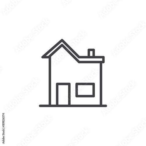 House line icon, outline vector sign, linear style pictogram isolated on white. Home symbol, logo illustration. Editable stroke