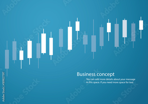 Candlestick stock exchange blue background vector