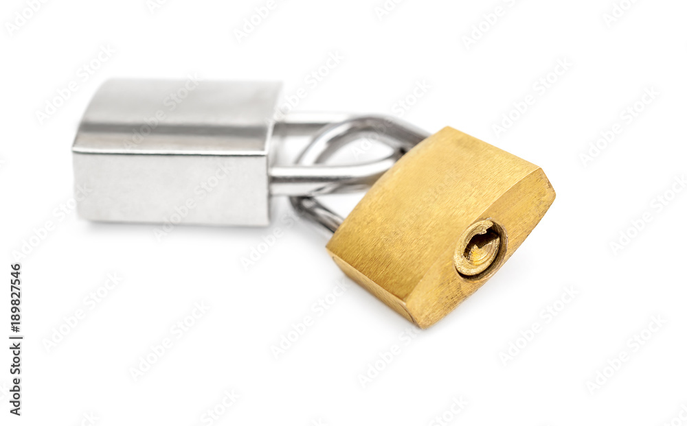 Two padlock on white background. Two padlock on white background.