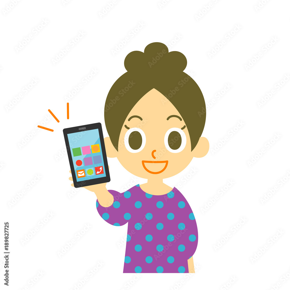 スマホを見せている女性