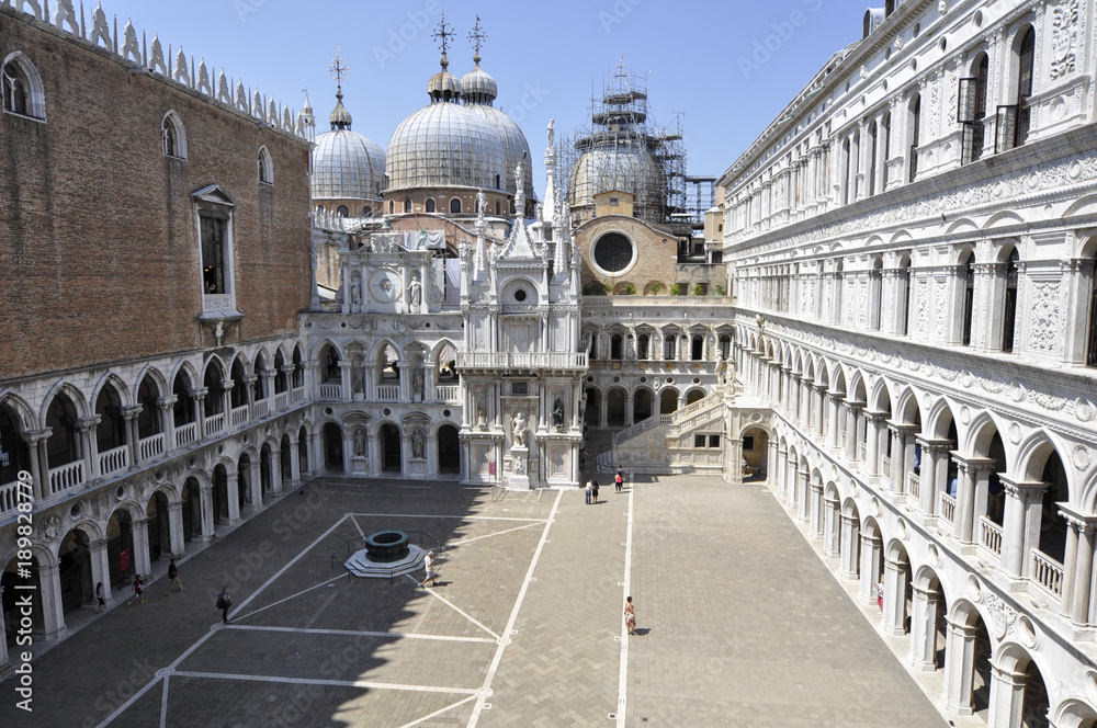 Outside looking of Doges palace in Venice Italy