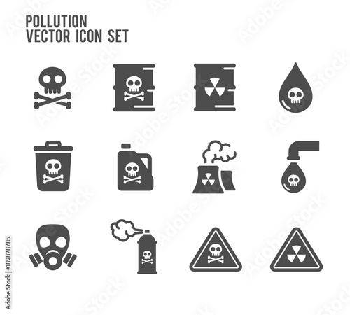 Poison Pollution Vector Icon Set