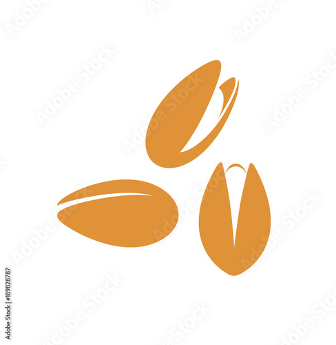 Pistachio nut logo. Isolated pistachio nut on white background