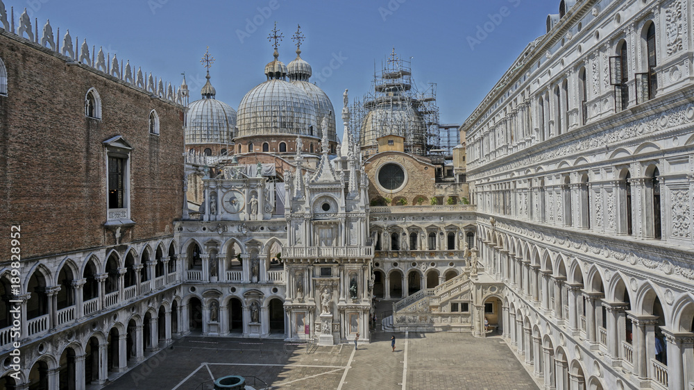Outside looking of Doges palace in Venice Italy