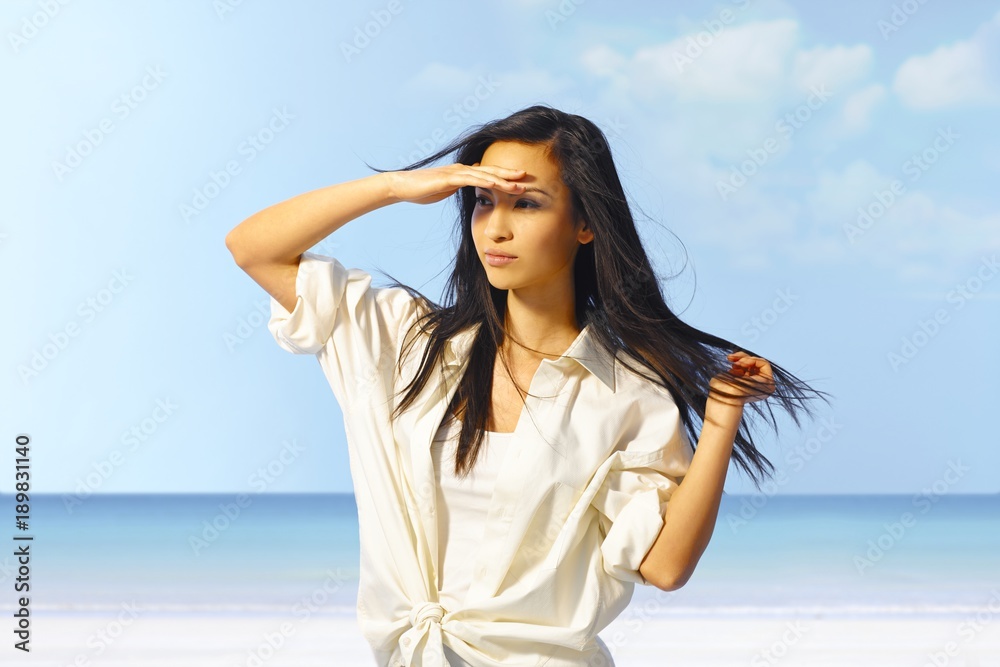 Portrait of young Asian girl on the beach Portrait of young Asian girl on the beach