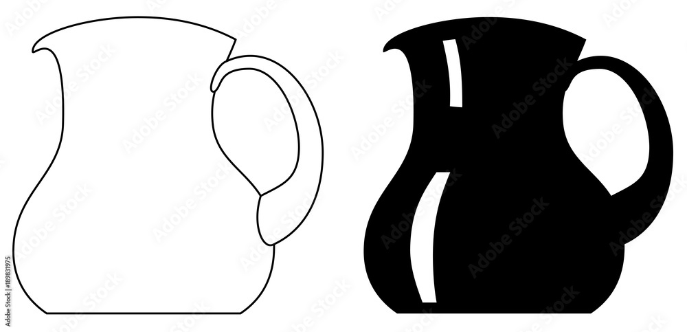 Glass pitcher set isolated on a white background vector eps 10 Stock