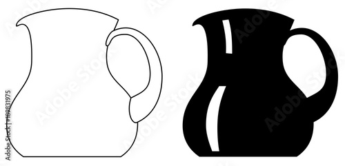 Glass pitcher set isolated on a white background vector eps 10
