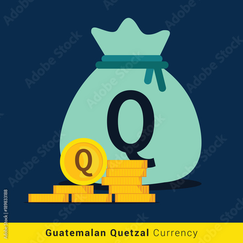 Guatemalan Quetzal  Money bag icon with sign