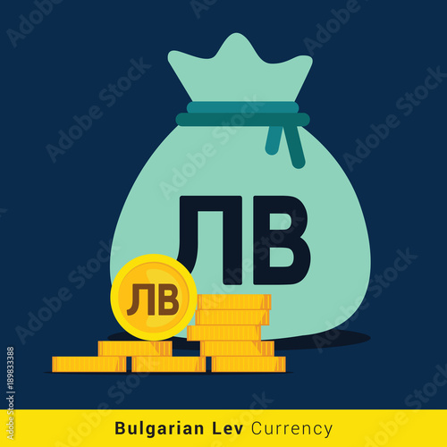Bulgarian Lev Money bag icon with sign