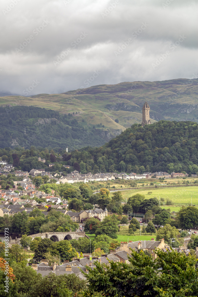 Obraz premium Battlefield of Stirling and Abbey Craig, Scotland