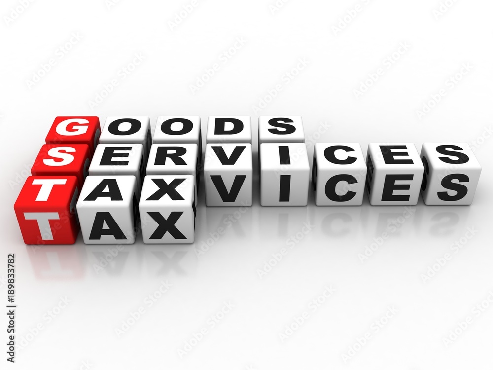 Obraz premium 3d rendering GST crossword