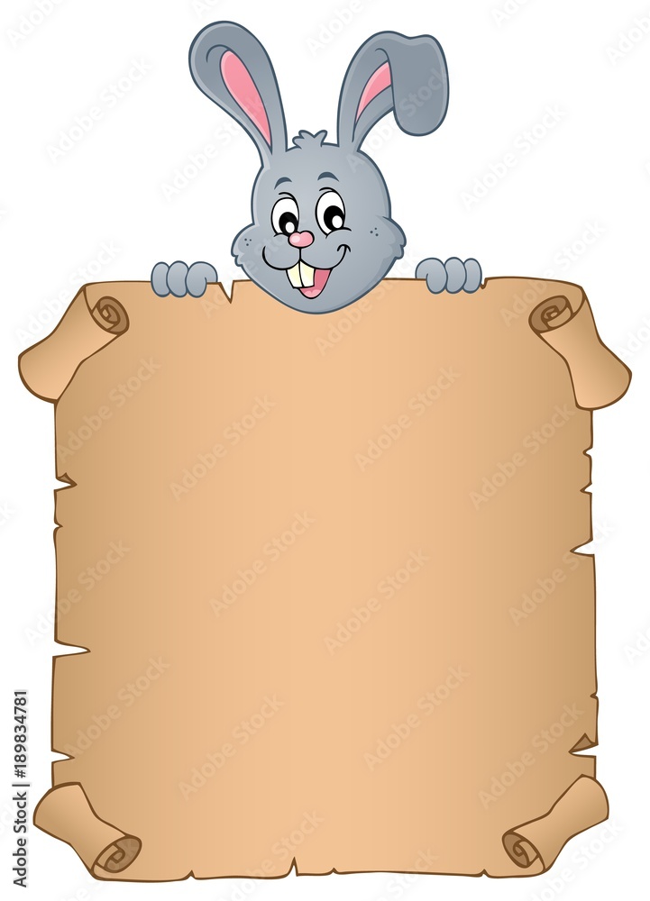 Obraz premium Lurking Easter bunny with parchment 3