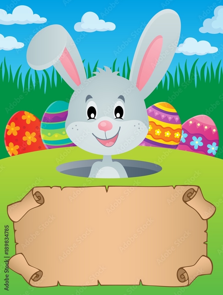 Obraz premium Parchment and Easter bunny theme 3