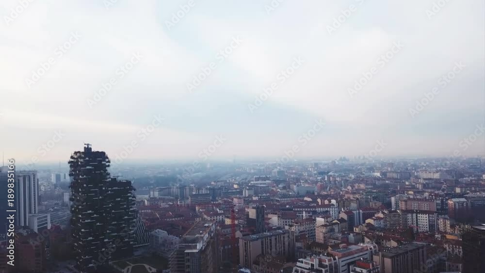 milan city aerial view with milan city aerial view with