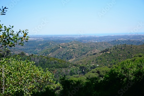 Elevated view across the Monchique mountains and countryside, Algarve, Portugal.