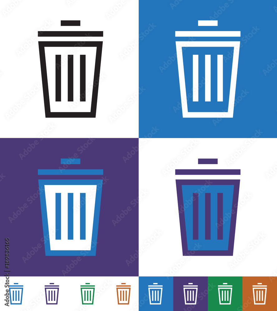 Recycling bin, Dustbin, Flat minimal icon vector Recycling bin, Dustbin, Flat minimal icon vector