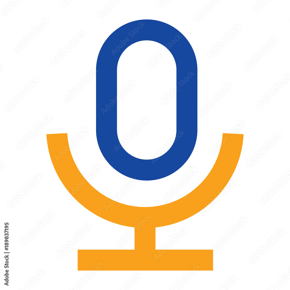 Microphone Flat minimal icon vector Microphone Flat minimal icon vector