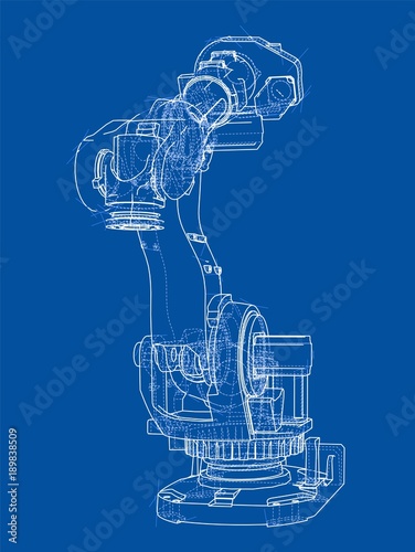 Industrial robot manipulator. Vector image