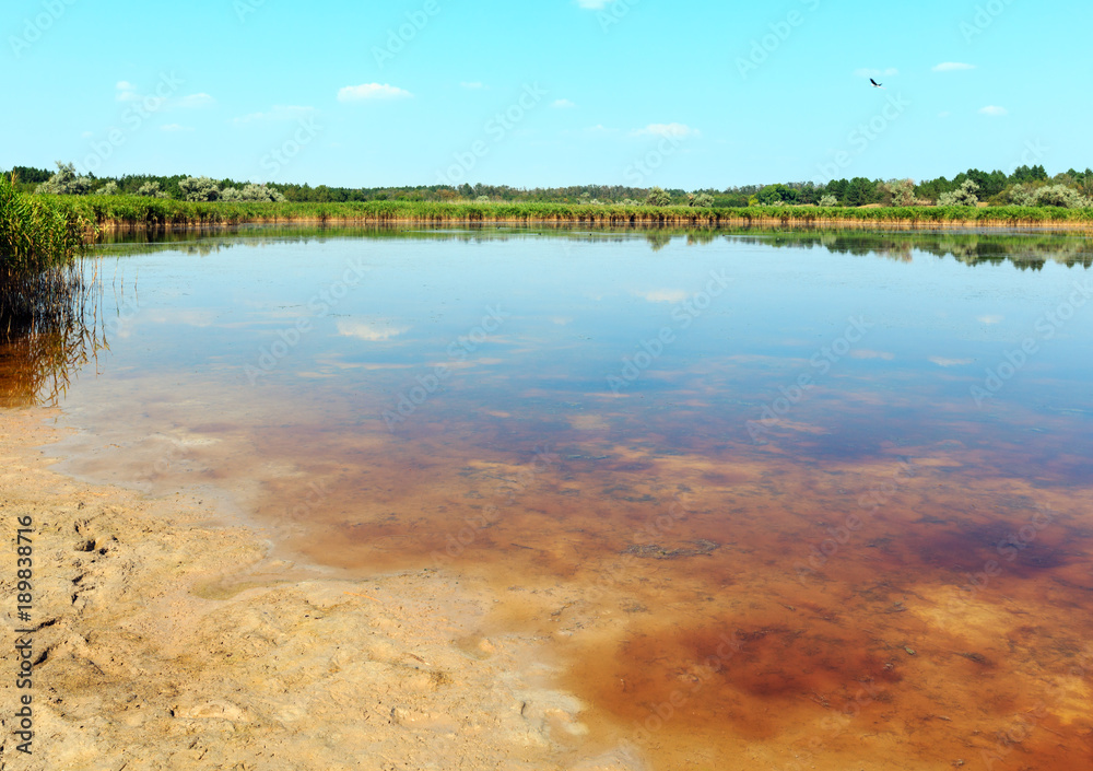 Summer iodine lake with a therapeutic effect thanks to the high content of iodine, Ukraine