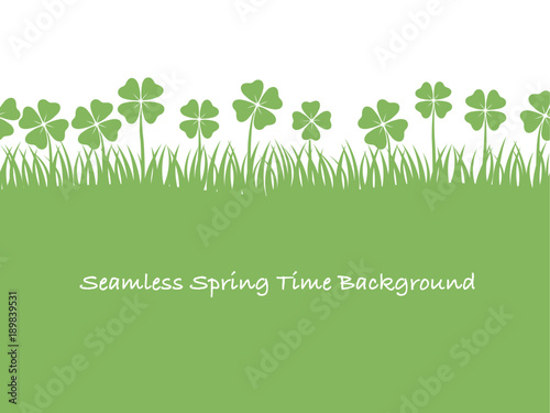 シームレスな四葉のクローバー　背景イラスト
