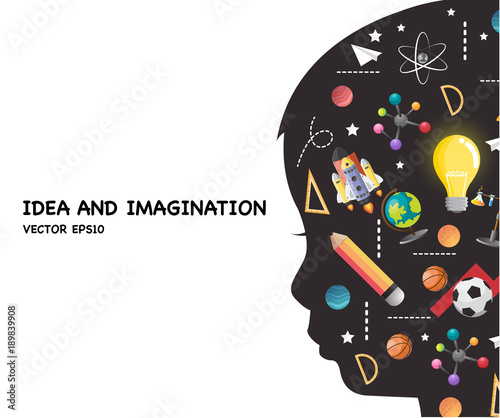 concept of education of children. the generation of knowledge.vector