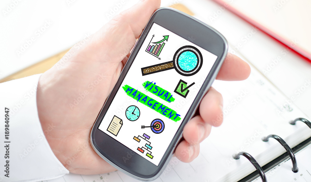 Visual management concept on a smartphone