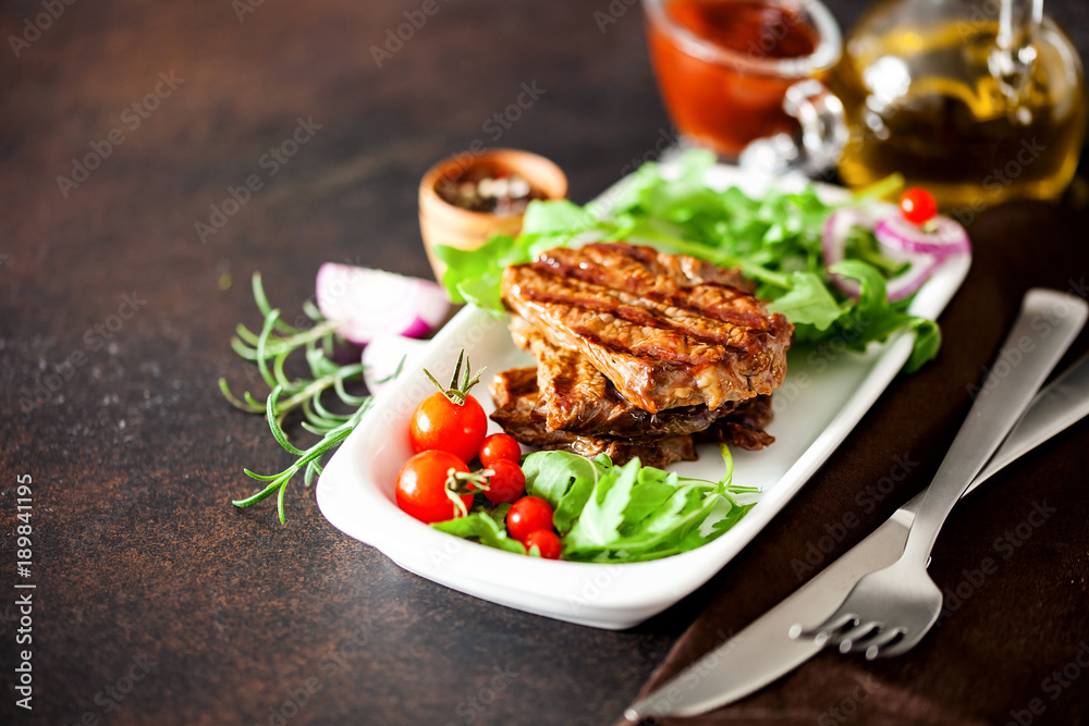 Grilled beef steak