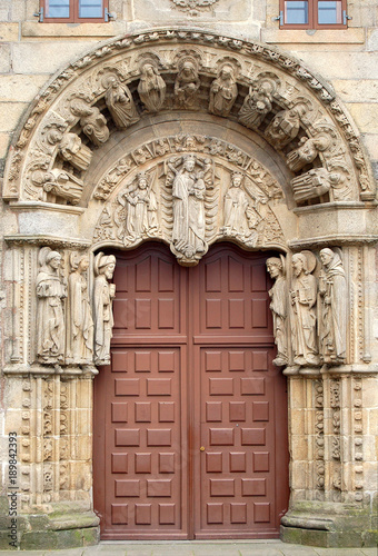 Entrance of the School Colexio of San Xerome on Praza do Obradoiro - Santiago de Compostela, Galicia, Spain photo