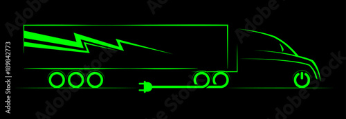 simple symbol of electric truck