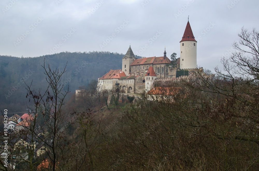 Castle Krivoklat (German Pürglitz) in the Czech Republic. is one of the oldest and most significant medieval castles of Czech princes and kings.