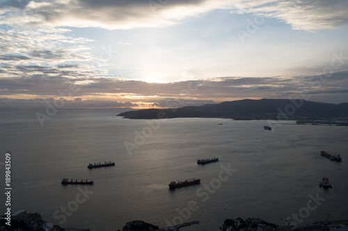 sunset panorama frrom the top of Gibraltar rock