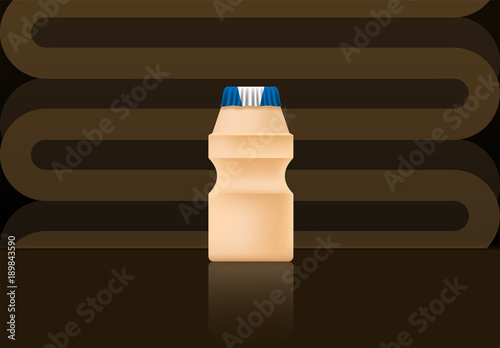 Yakult bottle on Brown BG