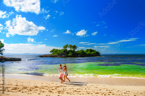 The Gulf of Samana, Dominican Republic. Transparent, turquoise water of the beach of the island of Cayo Levantado © Viktor