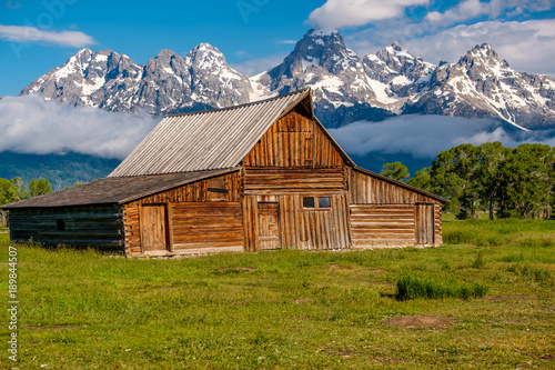 Old barn in Grand Teton Mountains