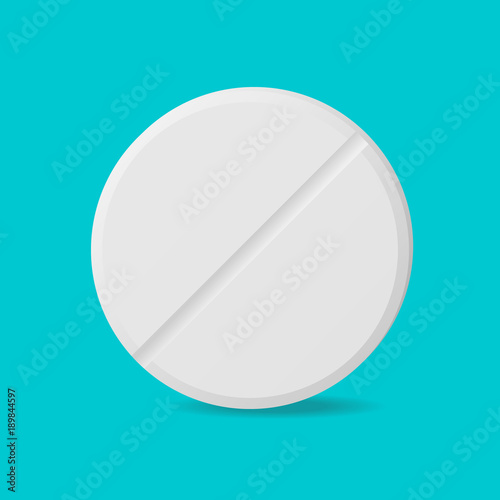 Single pill on blue background top view