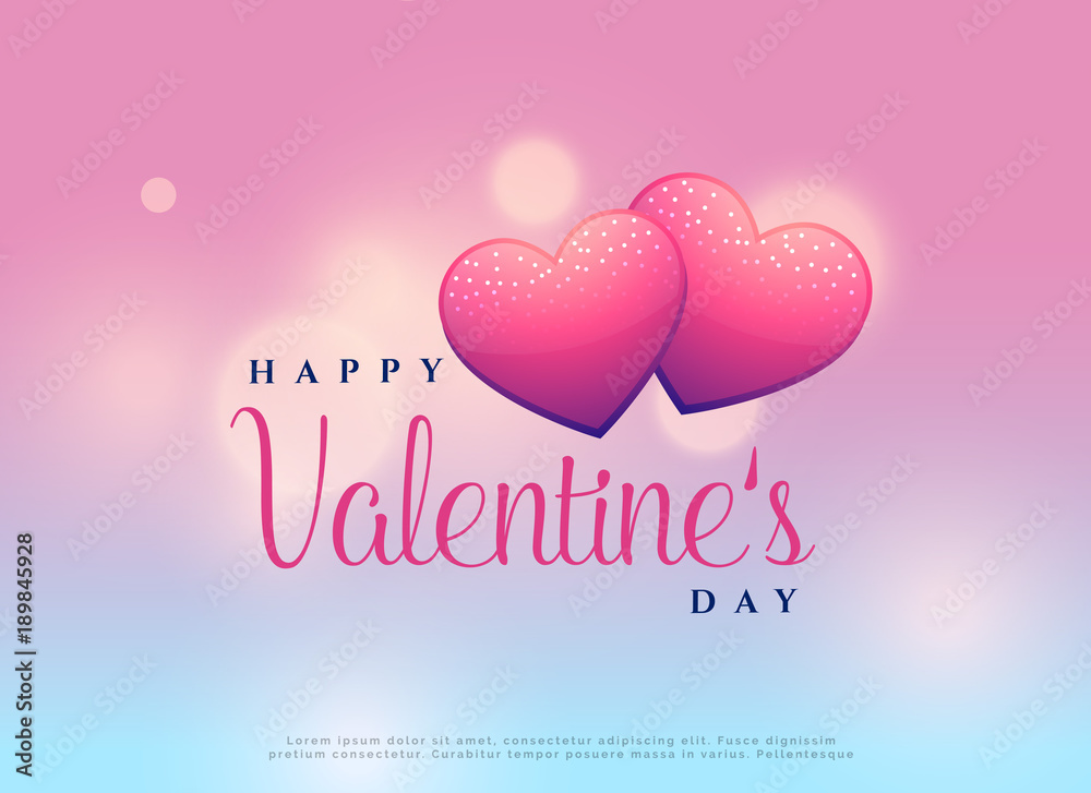 beautiful valentine's day design with two hearts