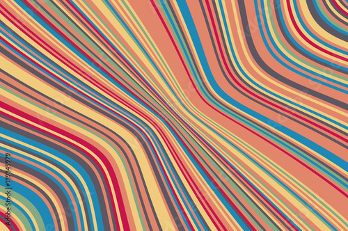 Abstract background with oblique wavy lines. Vector illustration. Colorful rainbow color