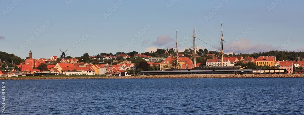 Ebeltoft and Baltic sea. Town in Djursland, Denmark.