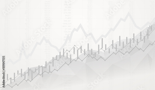 Business diagram growth of the investment market against the backdrop geometric graph.