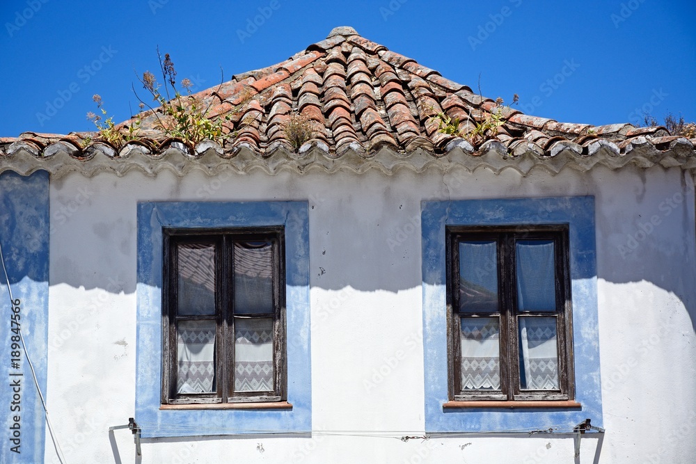 Traditional Portuguese building in the old town, Monchique, Algarve, Portugal.