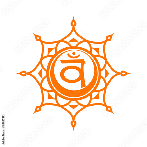 Circle mandala pattern. Swadhisthana chakra vector illustration.