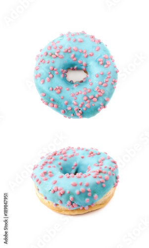 Single glazed donut isolated