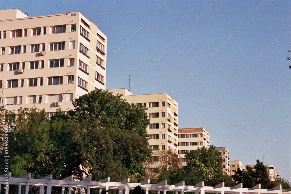 Communist apartment buildings in Bucharest