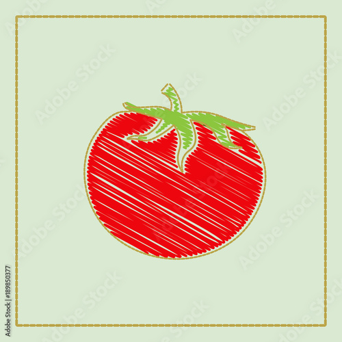  Vector hand-drawn illustration collection of vegetables on dark background in cartoon or decorative embroidery style.